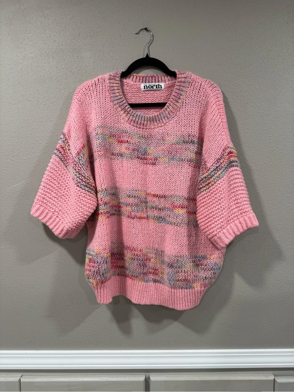 Pink Multicolor Crewneck Knit Sweater - Picture 2 of 6